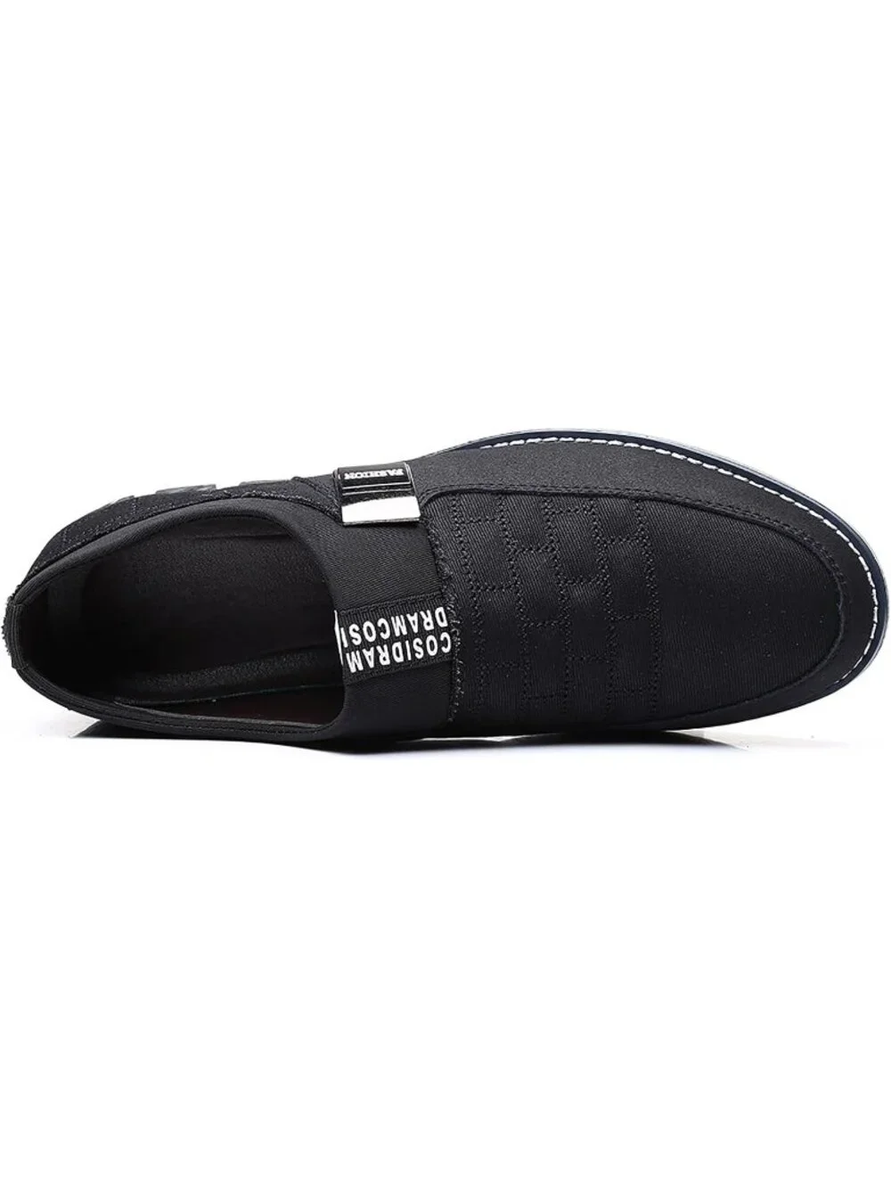 Men's Black Grid Textured Two-tone Flexible Business Derby Oxfords Dress Sneaker